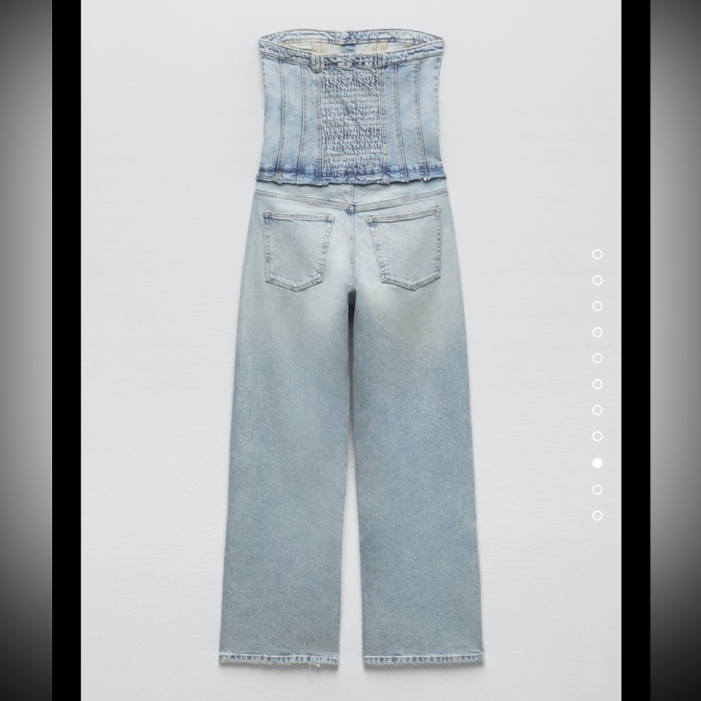 ZARA TRF STRAPLESS DENIM JUMPSUIT - Picture 3 of 3